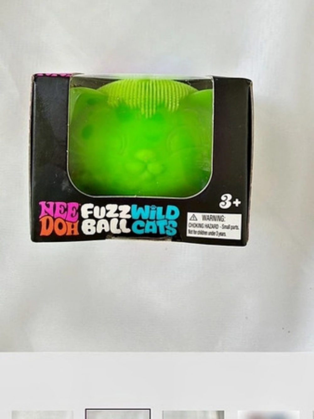 Schylling NeeDoh Fuzz Ball Wild Cats Green & Black Toy